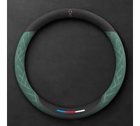 Cubierta Volante Coche para VW T5 T6 Transporter Multivan Caravelle 2003-2023 2024, Funda Volante Cuero 37-38cm/15'' Antideslizante Cubierta de Volante Transpirable(Green,Roundtype)