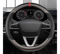 Cubierta Volante Coche Protector Carbono Volante para Seat para Leon 5F Mk3 2013-2021 para Ibiza 6J para Tarraco para Arona para Ateca para Alhambra(Grey O Shape)