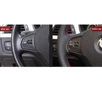 Cubierta Volante Coche Protector para Volante de Coche de Cuero Artificial para G30 G31 G32 G20 G21 G11 G12 G14 G15 G16 X3 G01 X4 G02 X5 G05 X7 G07(Hilo Negro)