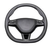 Cubierta Volante Coche Protector Volante Coche Personalizado Bricolaje para Skoda para Karoq 2019 2018 2017 2020 2021 Envoltura Cuero Artificial Volante(Yellow thread6)