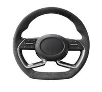 Cubierta Volante Funda para Volante Coche Piel Ante Negra para Hyundai para Elantra para I20 para Elantra para Bayon 2022 2023 Funda Especial Manillar Coche(White Thread)