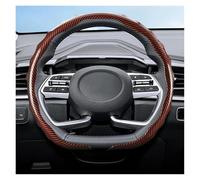 Cubierta Volante Funda Volante A Presión con Diseño Deportivo Forma Onda para Elantra N para Sonata para Ioniq 5 5N 6 9 para Venue para Kona para Santa(Marrón en Forma de D)