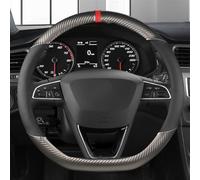 Cubierta Volante Fundas Volante Para SEAT Para Ibiza Para Exeo Para Ateca Para Altea Para Turedo Para Tarraco Fundas Volante Cuero Y Fibra Carbono 38 Cm(GREY D SHAPE)