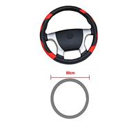 Cubierta Volante para 36 38 40 42 45 47 50 CM Cubierta del Volante del Coche Autobús Camión Fuera Diámetros Azul Rojo Microfibra Cuero Volante Fundas (Color : Red 50CM)