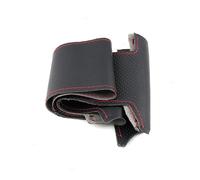 Cubierta Volante Para Fiat Para Bravo Para Doblo Para Grande Para Punto Para Linea Para Qubo Cubierta Volante Coche Embellecedor Trenzado A Mano Cuero Perforado Automóvil CubreVolante(Black-red line)