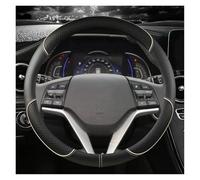 Cubierta Volante para Hyundai para Tucson 3 2015 2016 2017 2018 2019 Funda De Volante De Cuero De Microfibra Antideslizante 38 Cm 15 "Accesorios para Automóvil Volante Cuero(Beige)