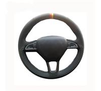 Cubierta Volante para Skoda para Octavia 2017 para Fabia 2016 Protector para Volante de Coche Gamuza Negro Cosido a Mano(Light Blue)