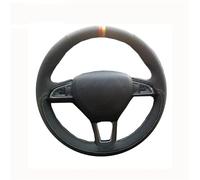 Cubierta Volante para Skoda para Octavia 2017 Protector para Volante de Coche Gamuza Negro Cosido a Mano(Light Blue)