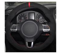 Cubierta Volante Para VW Para Golf 6 Para GTI Para MK6 Para Polo Para Scirocco Para Passat Para CC Para Line 2010 Funda Volante Ante Negro Automóvil CubreVolante(Red Thread)