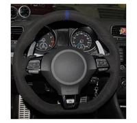 Cubierta Volante Para VW Para Golf 6 Para GTI Para MK6 Para Polo Para Scirocco Para Passat Para CC Para Line 2010 Funda Volante Ante Negro Automóvil CubreVolante(Blue Thread)