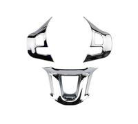 Cubierta Volantes Auto Cubiertas Interruptores Del Volante Con Lentejuelas Para 208 Para 2008 2014-2018 Molduras Interiores Juego 3 Piezas(Glossy silver)