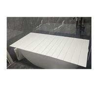 Cubierta y estante multifuncional para bañera, 0,6 cm de grosor, PVC, plegable, protección contra el polvo, tapa de bañera de spa para lectura, color blanco, tamaño: 66 x