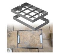 Cubierta y marco de acero inoxidable, tapa rectangular para tanque séptico con asa oculta para patio, entrada