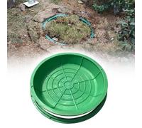 Cubierta y marco de alcantarilla circular portátil de resina - Cubiertas de drenaje invisibles de 27.5 pulgadas para protección de césped, patio, sumidero y aguas residuales - Diseño duradero y