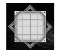 Cubierta y marco de alcantarilla de metal incrustados cuadrados, solución invisible para desagüe y lavabo de aguas residuales para entrada