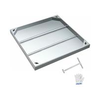 Cubierta y marco de alcantarilla empotrable de acero inoxidable invisible, tapa de tanque séptico con gancho y guantes, cubierta cuadrada de lavabo de aguas residuales para entrada, patio, carga de