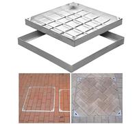 Cubierta Y Marco De Boca De Acero Inoxidable For Entrada Carretera Estacionamiento Residencial Muelle Uso Comercial Cubierta De Tapa De Tanque Séptico Resistente(15.5''x15.5''x2'')