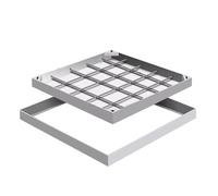 Cubierta y marco de boca empotrable invisible, tapa de tanque séptico de acero inoxidable, cubierta de acceso para patio, pavimento de bloques