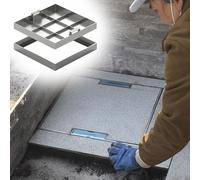 Cubierta y Marco de Boca Tapa Oculta para Fosa Séptica Acero Inoxidable, de Inspección con Asas para Exteriores Patio Acera Sendero Renovación(70x70cm/27.6x27.6in)