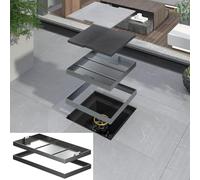 Cubierta y Marco de Placa de Acero Inoxidable de Acero Inoxidable, Cubierta de alcantarilla Invisible Cuadrada con 2 manija, Tapa del Tanque séptico de 30 cm - 160 cm de Longitud, Tapa del Pozo (LXW