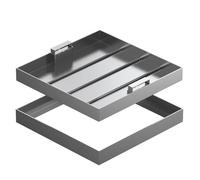 Cubierta y marco invisible de acero inoxidable de alta resistencia, tapa cuadrada empotrada para tanque séptico con parte inferior galvanizada para adoquines y azulejos, cubierta de acceso de metal