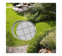 Cubierta y marco redondos de acero inoxidable de alta resistencia personalizables, 50 cm, diseño invisible para entrada y patio, perfecto para soluciones de aguas residuales al aire libre