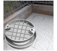 Cubierta y marco redondos invisibles, empotrados de acero inoxidable, tapa y base para tanque séptico, cubierta de inspección para lavabo de aguas residuales con gancho