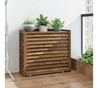 Cubierta y valla de aire acondicionado para exteriores, soporte de flores de madera y marco decorativo para exhibición de plantas y protección del radiador, elegante protector de unidad de aire