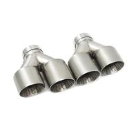 CubiertaAire 2Unids/lote Tubo Escape Punta Silenciador Coche Acero Inoxidable Mate Tipo Y Universal Boquilla Para F10 F11 PuntaEscape(ID63MM)