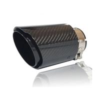 CubiertaAire Creadgey Silenciador Tubo Escape Recto Puntas Extremo Fibra Carbono Acero Inoxidable Negro Para AK autoGarganta(63 Inlet101 Outlet)