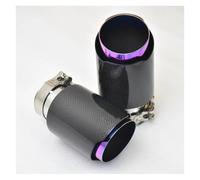 CubiertaAire Silenciador Acero Inoxidable Con Garganta Trasera Fibra Carbono Superficie Lisa Y Modificación Revestimiento Interior Morado PuntaEscape(IN60-OUT89MM)
