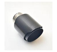 CubiertaAire Silenciador Acero Inoxidable Garganta Trasera Fibra Carbono Punta 2,5" 3 Pulgadas Y 4,5 Boquilla Escape Acabado Negro Brillante autoGarganta(IN63-OUT89MM)