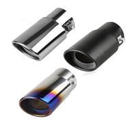 CubiertaAire Silenciador Escape Universal Coche Punta Tubo Acero Inoxidable Embellecedor Cromado Garganta Trasera Modificada autoGarganta(Straight-silver)