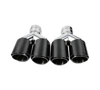 CubiertaAire Tubo Escape Fibra Carbono Doble Salida Tipo Y Piezas Automotrices Con Punta Silenciador Acero Inoxidable Brillante Ángulo 1Ud PuntaEscape(Custom Size)