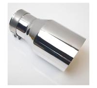 CubiertaAire Tubo Escape Universal Acero Inoxidable En Ángulo Punta Silenciador Rizado Corte Oblicuo 1Ud autoGarganta(IN 57MM OUT 101MM)