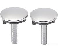 Cubiertas cromadas para agujeros de grifo de cocina, 2 placas de metal con junta tórica de goma y tornillo para aberturas de 50 mm de diámetro