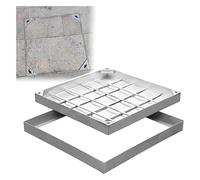 Cubiertas de alcantarilla de diseño invisible y es de 400 x 400 mm (15.7 x 15.7 pulgadas) acceso portátil para estacionamiento y sótano D ideal para inspección de canales y uso subterráneo