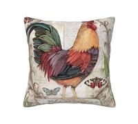 Cubiertas De Almohada Gallo De Estilo Rústico Francés, Antiguo, De Madera De Granero. Fácil De Lavar Funda Poliéster Camas Cojines para Patio Cama Sala 45X45Cm