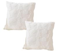 Cubiertas de almohadas de Navidad 18x18 2pcs Tree de Navidad y copas de nieve Patrón de amortiguadores de cubiertas de almohada blanca suave y esponjosa para silla de sofá sofá, solo cubierta