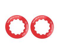 Cubiertas de anillo de bloqueo de casete de bicicleta 2 piezas hechas de aleación de aluminio 7075 para 11T (rojo)