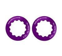 Cubiertas de anillo de bloqueo de casete de bicicleta, 2 unidades, hechas de aleación de aluminio 7075 para 11T (morado)