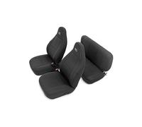 Cubiertas de asientos de neopreno de pas spero para 1997-2002 Jeep Wrangler TJ - 91000 Negro