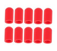 Cubiertas de Baquetas de Silicona Roja 10 Piezas para Práctica | Silenciador de Percusión, Reemplazo Fácil, Protección para Punta de Baqueta, Pack de 10 Unidades