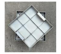 Cubiertas de boca cuadradas de acero inoxidable 304 para tanques sépticos, tapa de acceso de alcantarillado con mango retráctil, marco de drenaje en el suelo (100 x 100 x 8 cm) y resistente