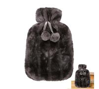 Cubiertas de botellas de agua caliente aisladas: cubierta de pelaje de lujos de 2 litros, estuche blanda para botellas, ayuda a aliviar el dolor y los calambres musculares, mantiene el calor de 6 a 8