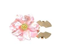 Cubiertas de botones de pétalos de flores de nácar gemelos florales clip para hombres y mujeres vestido uniforme camisa traje casual decoración ropa botón de aleación, talla única, como se describe