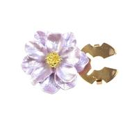 Cubiertas de botones de pétalos de flores de nácar gemelos florales clip para hombres y mujeres vestido uniforme camisa traje casual decoración ropa botón de aleación, talla única, como se describe