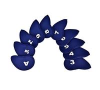 Cubiertas de Club de, 10Pcs Fundas de Hierros de Neopreno Impermeable Funda Protectora reemplazo para Cabeza Cue de Club de Hierro con Letras de Números(Azul)