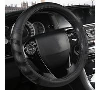 Cubiertas De Cuero Microfibra para Volante Coche, Accesorios para Accord City Civic Fit Brio CRV HRV XRV 38cm(Negro)