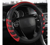 Cubiertas De Cuero Microfibra para Volante Coche, Accesorios para Accord City Civic Fit Brio CRV HRV XRV 38cm(Rojo)